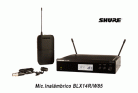 Micrófono Inalámbrico SHURE BLX14R/W85 Corbatero + RACK 